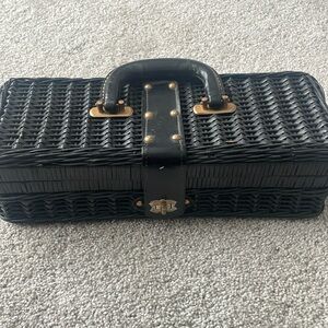 Vintage Black Wicker Handbag